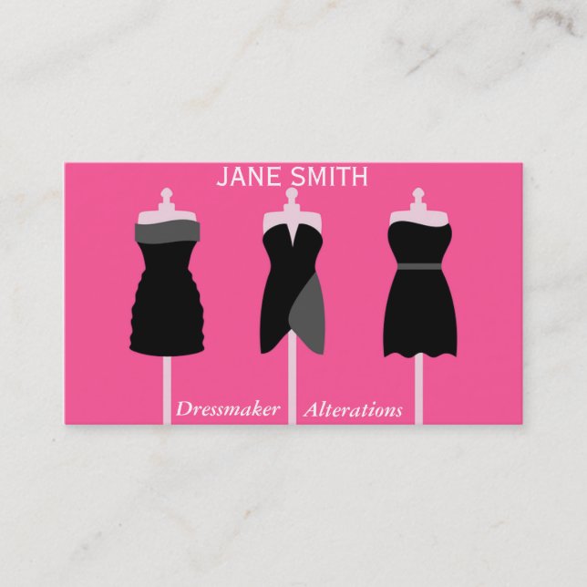 Dressmaker, Sewing, tailor professional Business Card (Front)