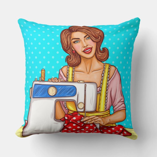 Dressmaker Throw Pillow (Front)