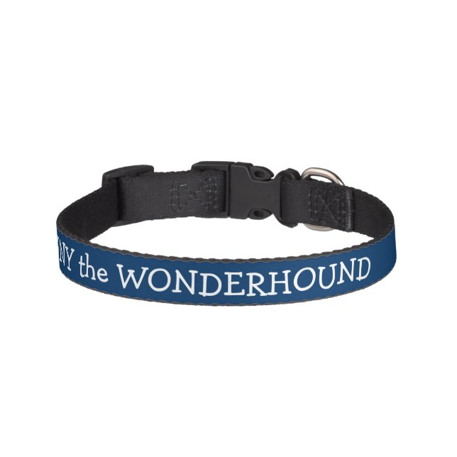 Dressy Midnight Blue Dog Collar Personalized (Front)