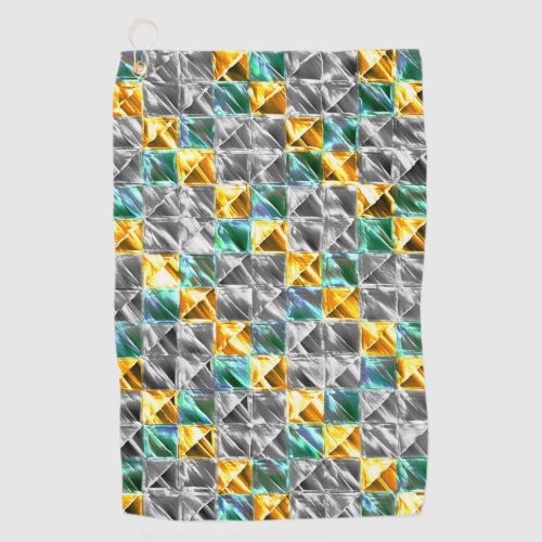  Dressy mint golden and silver tiles or stained   Golf Towel