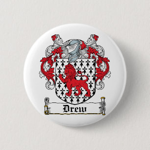 Drew Family Crest Pinback Button