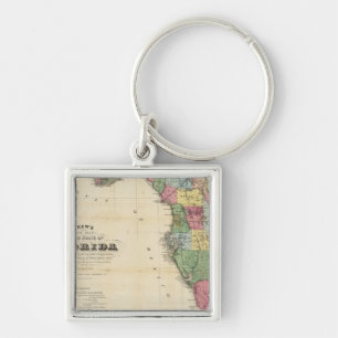 Drew's New Map Of The State Of Florida Keychain