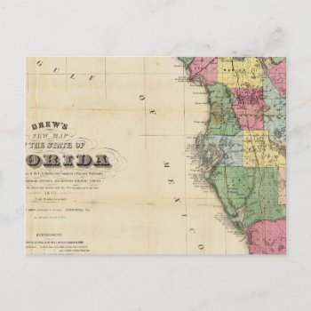 Drew's New Map Of The State Of Florida Postcard by davidrumsey at Zazzle