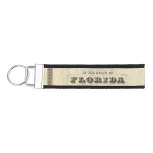 Drew's New Map Of The State Of Florida Wrist Keychain