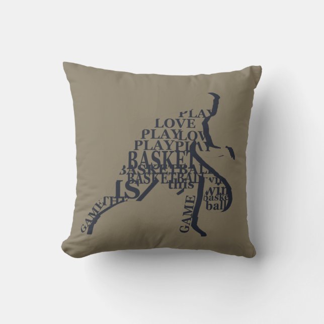 Dribbling player Basketball Throw Pillow (Front)