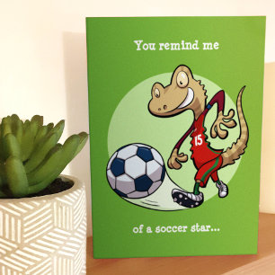 Dribbling Soccer Star Gecko Football Cartoon Cards