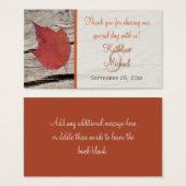 Dried Autumn Leaf Wedding Favor Tag (Front & Back)
