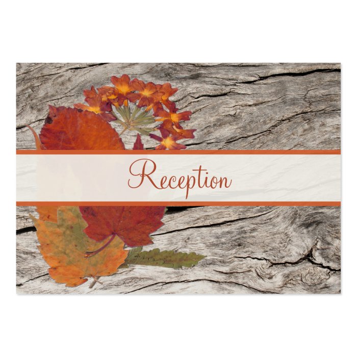 Dried Autumn Leaves and Flowers Enclosure Card Business Card Template