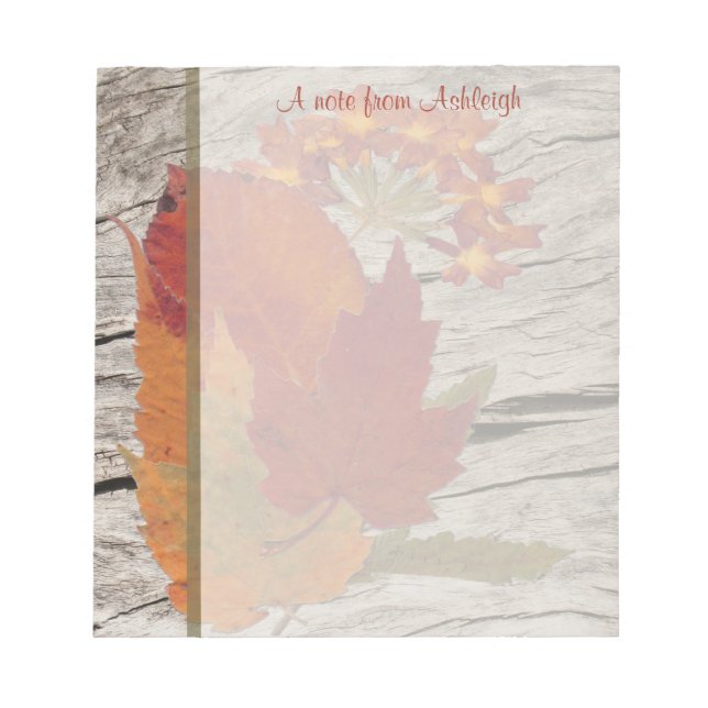 Dried Autumn Leaves and Flowers Notepad (Front)