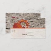 Dried Autumn Leaves and Flowers Place Cards (Front/Back)