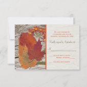 Dried Autumn Leaves and Flowers RSVP Card (Back)