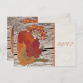 Dried Autumn Leaves and Flowers RSVP Card (Front/Back)