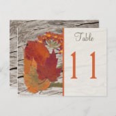 Dried Autumn Leaves and Flowers Table Number (Front/Back)