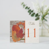 Dried Autumn Leaves and Flowers Table Number (Standing Front)
