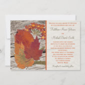 Dried Autumn Leaves and Flowers Wedding Invitation (Back)