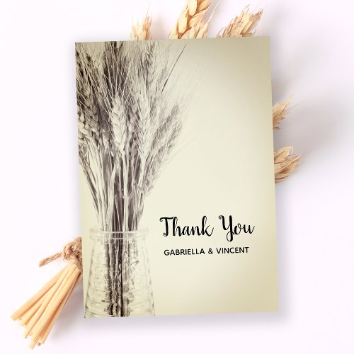 Dried Barley Bottle Country Farm Wedding Thank You