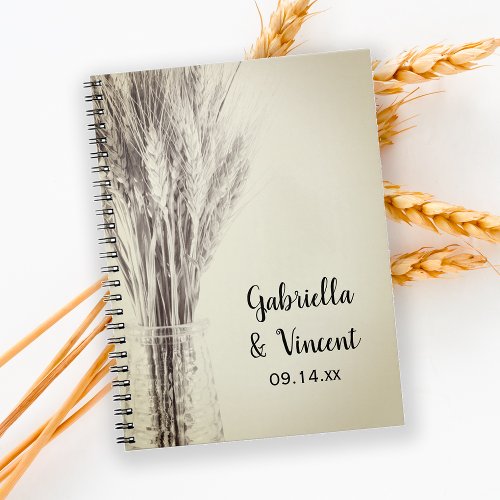 Dried Barley Bottle Farm Wedding Guest Book