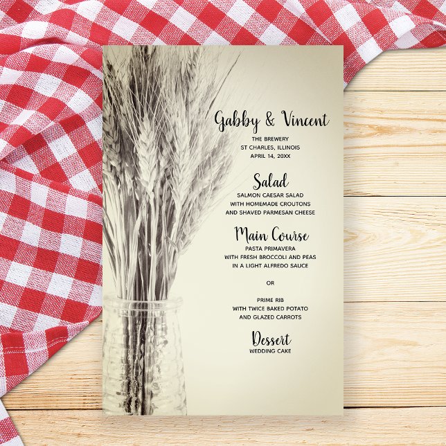 Dried Barley in Bottle Country Farm Wedding Menu (Creator Uploaded)