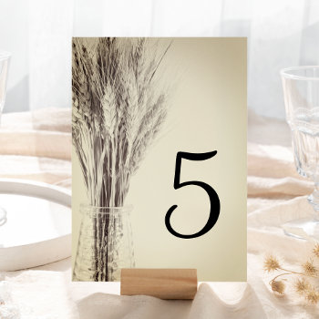 Dried Barley In Bottle Country Farm Wedding Table Number by loraseverson at Zazzle