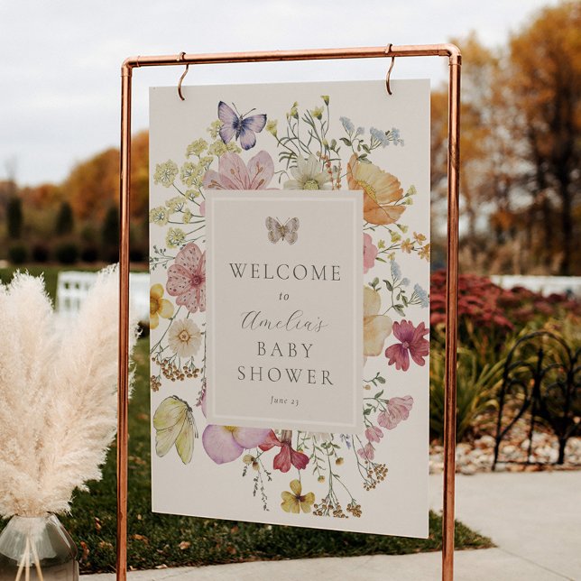 Dried Boho Wildflower Baby Shower Welcome Sign (Creator Uploaded)