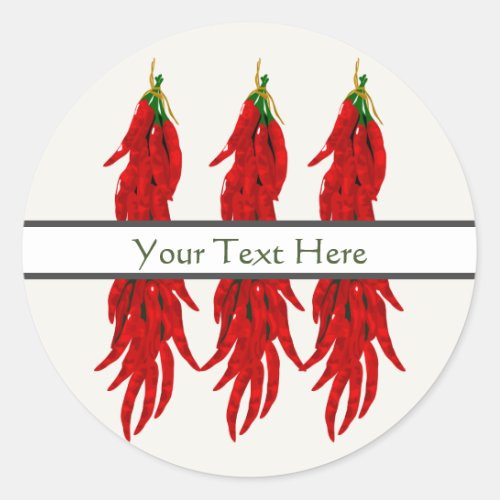 Dried Chili Peppers Classic Round Sticker