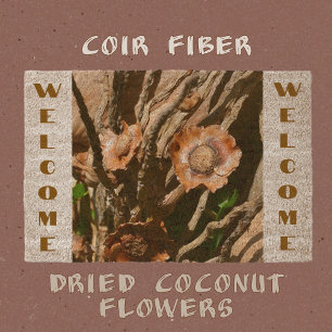 Dried Coconut Flowers Tropical Rustic Coir Fiber Doormat
