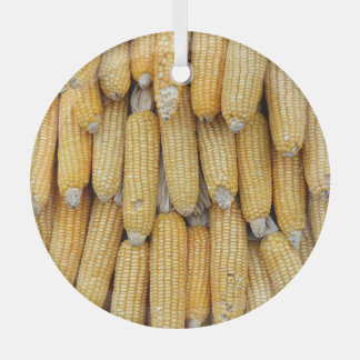 Dried Corn Stack: Textured Glass Ornament