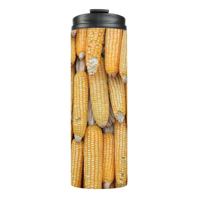 Dried corn that was stacked . thermal tumbler (Front)