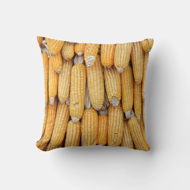 Dried corn that was stacked . throw pillow (Front)