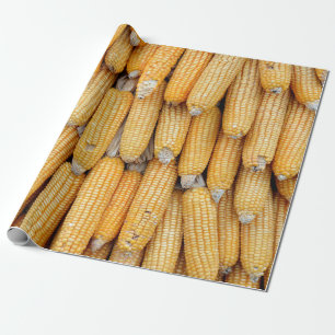 Dried corn that was stacked . wrapping paper