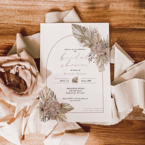 Dried Florals Desert themed Bridal Shower Invitation