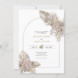 Dried Florals Desert themed Wedding Invitation