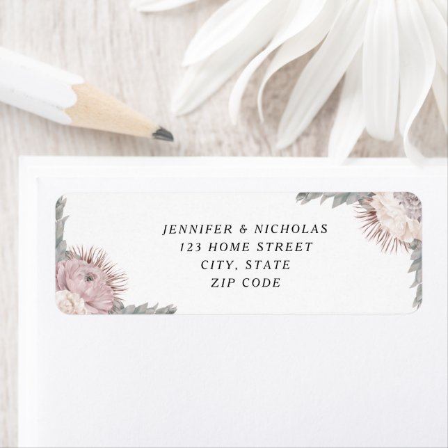  Dried Flowers Boho Wedding Address Label (Insitu)