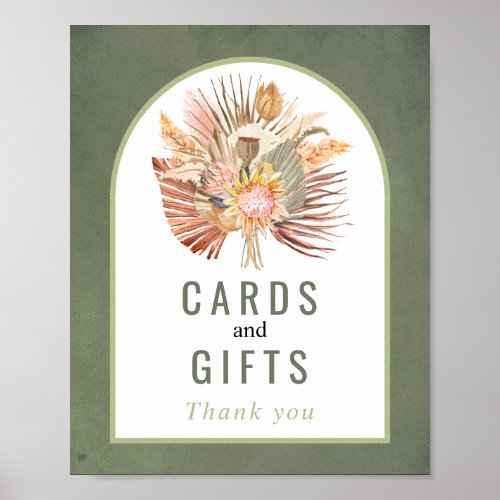 Dried flowers cards and gifts fall wedding poster