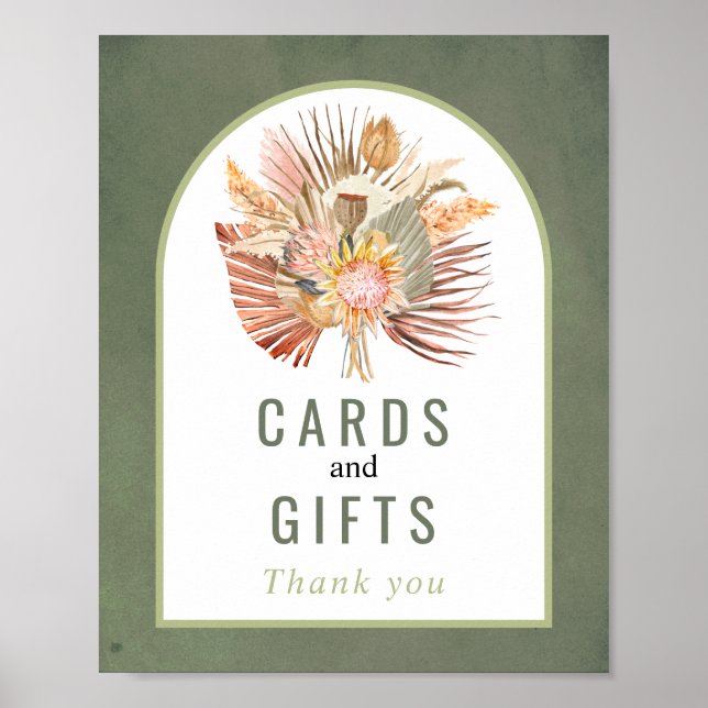 Dried flowers cards and gifts fall wedding poster (Front)