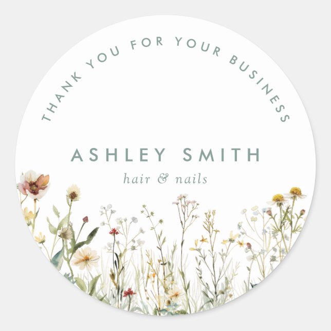 Dried Flowers Classic Round Sticker (Front)