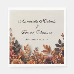 Dried Flowers Fall Floral Custom Name Napkins