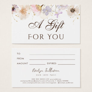 Dried flowers gift card