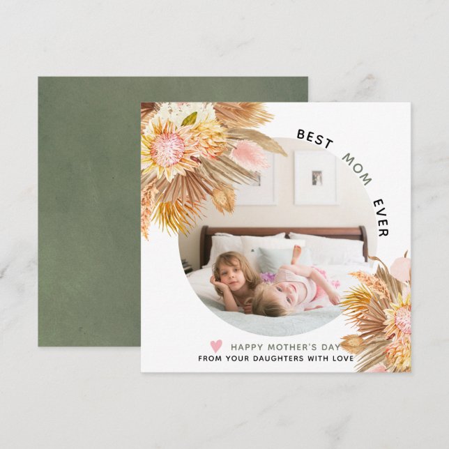 Dried flowers gr Mother's Day photo Holiday Card (Front/Back)
