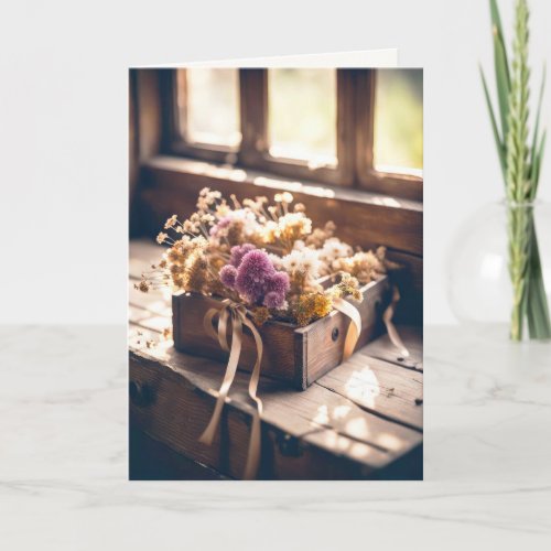 Dried Flowers In Box For Thinking Of You Card