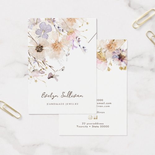 Dried flowers necklace display card