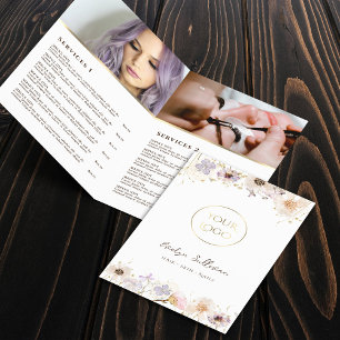 Dried flowers service menu brochure