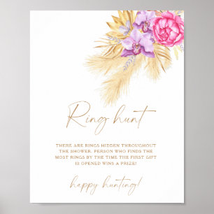 Dried greenery - Ring hunt bridal shower game Poster