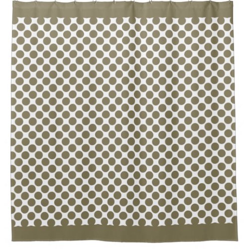 Dried Herb Olive Green Polka Dots Shower Curtain
