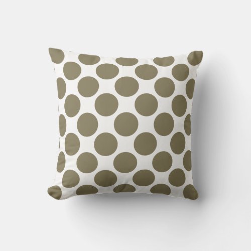 Dried Herb Olive Green Polka Dots Throw Pillow