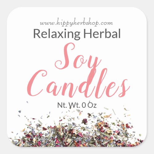 Dried Herbal Extracts Soy Candles Labels