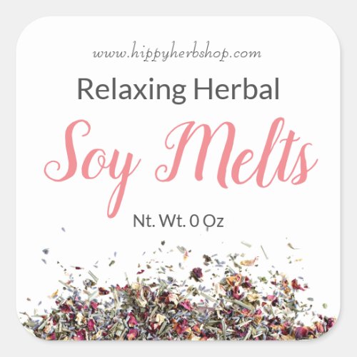 Dried Herbal Extracts Soy Wax Melt Labels