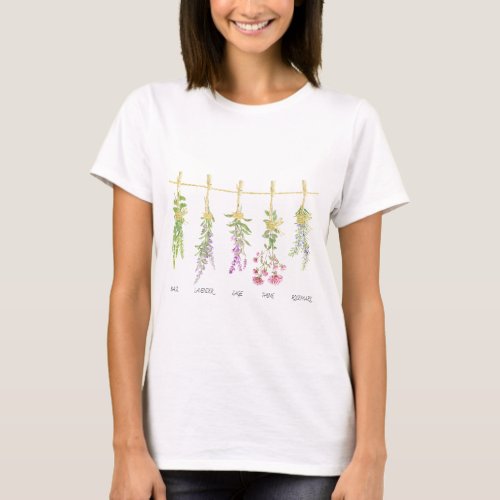 Dried Herbs Watercolor Herbs Tote Bag T_Shirt