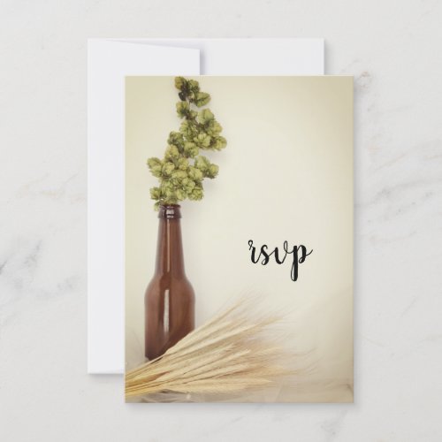 Dried Hops and Wheat Brewery Wedding RSVP