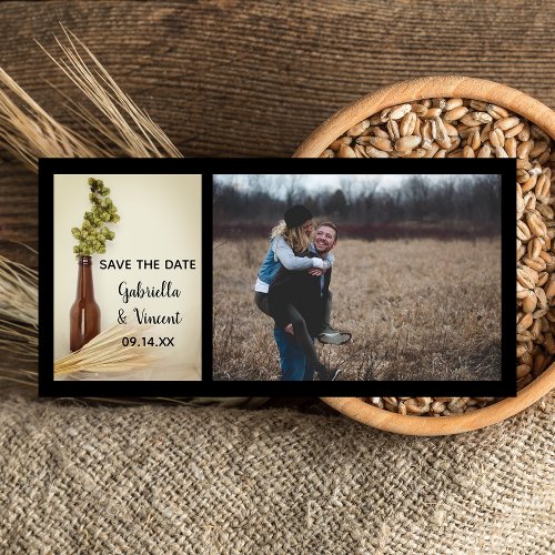 Dried Hops and Wheat Brewery Wedding Save the Date